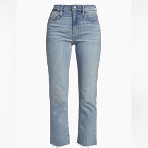 Frame Le High Straight Crop Light Wash Alemany Raw Hem Women’s Jeans - size 28